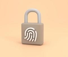 biometric fingerprint password with padlock icon. security concept photo
