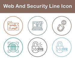 web y seguridad vector icono conjunto