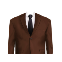 Brown Half Suit with Black Tie png