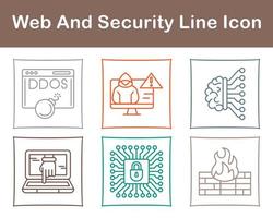 web y seguridad vector icono conjunto