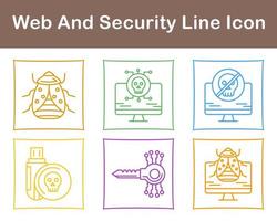 web y seguridad vector icono conjunto