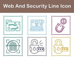 web y seguridad vector icono conjunto