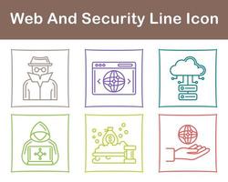 web y seguridad vector icono conjunto