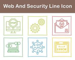 web y seguridad vector icono conjunto