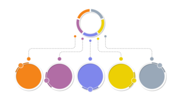 infográfico com 5 etapas, processo ou opções. png