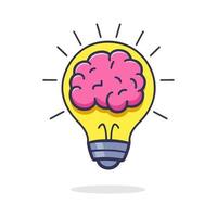 Light bulb with a brain on it vector