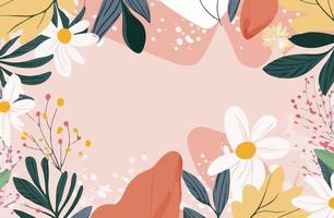 Floral frame with a white flower on it. vector