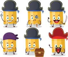 Cartoon character of beer can with various pirates emoticons vector