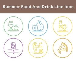 Summer Food And Drink Vector Icon Set