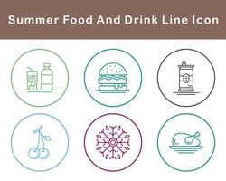 Summer Food And Drink Vector Icon Set