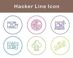 conjunto de iconos de vector de hacker