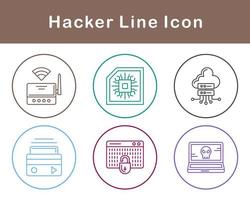 conjunto de iconos de vector de hacker