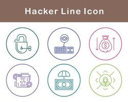 conjunto de iconos de vector de hacker