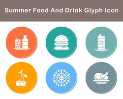 Summer Food And Drink Vector Icon Set