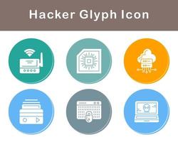 conjunto de iconos de vector de hacker