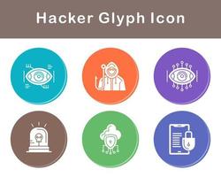 conjunto de iconos de vector de hacker