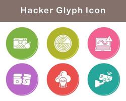 conjunto de iconos de vector de hacker