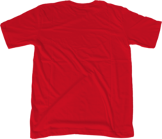 Cherry Red t shirt mock up transparent background back side view. png