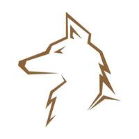 Wolf line art logo design vector