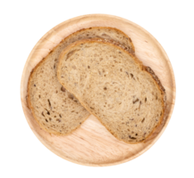 bread loaf on wood plate isolated png