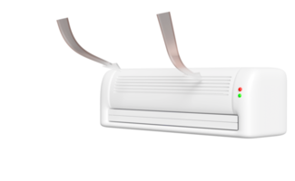 3d air conditioner system with arrow air flows shows isolated. 3d render illustration png