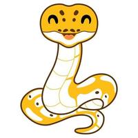 Cute pastel ivory ball python cartoon vector