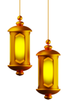 3d rendering islamic decorative hanging lantern lamp element for islamic festive holiday design png