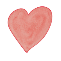 amor y corazón acuarela dibujado a mano png