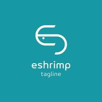 E letter shrimp logo vector design