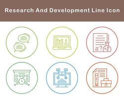 investigación y desarrollo vector icono conjunto