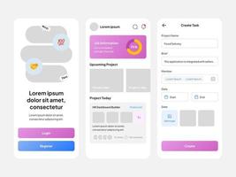 Clean UI UX design template vector. Suitable for mobile application streaming movies, food delivery, traveling, and grocery. vector