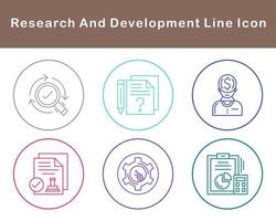 investigación y desarrollo vector icono conjunto