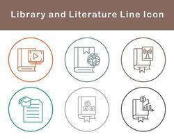 biblioteca y literatura vector icono conjunto