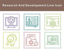 investigación y desarrollo vector icono conjunto