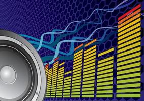 Speaker and equalizer on abstract background vector