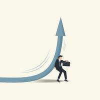 Businessman hold back the arrow straight up. Maintain business growth illustration vector