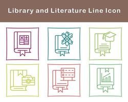 biblioteca y literatura vector icono conjunto