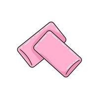 Pink chewing bubble gum. vector