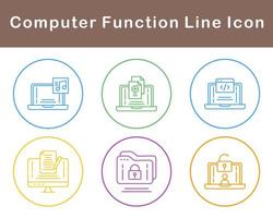 Computer Function Vector Icon Set