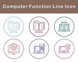 computadora función vector icono conjunto