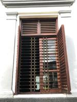 Classic windows in Indonesian houses photo