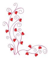 floral modelo con pequeño corazones para enamorado diseño vector