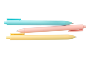 Blue, pink and yellow pencils isolated on a transparent background png