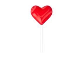 Heart shaped lollipop isolated on a transparent background png