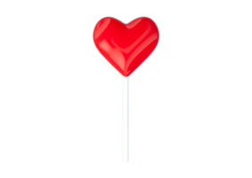 Heart shaped lollipop isolated on a transparent background png