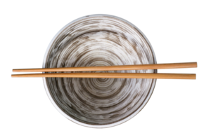 Bowl with chopsticks isolated on a transparent background png