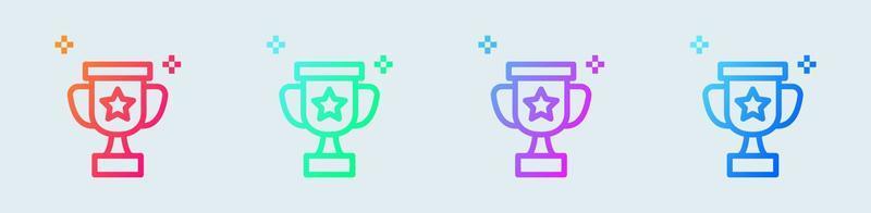 Trophy line icon in gradient colors. Champion signs vector illustration.