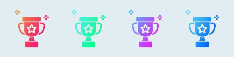 Trophy solid icon in gradient colors. Champion signs vector illustration.