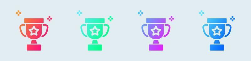 Trophy solid icon in gradient colors. Champion signs vector illustration.