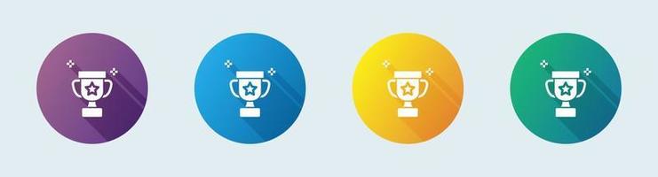 Trophy solid icon in flat design style. Champion signs vector illustration.